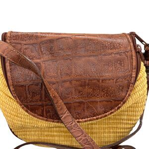 Straw Handbag Purse Fishing Creel Architect AS IS Vintage Deadstock Retro Womens